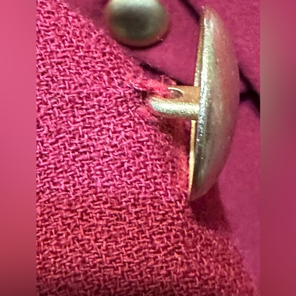 CHRISTIAN DIOR Maroon Blazer Jacket With Goldtone Buttons 100% Wool Size 4  - Picture 8 of 10